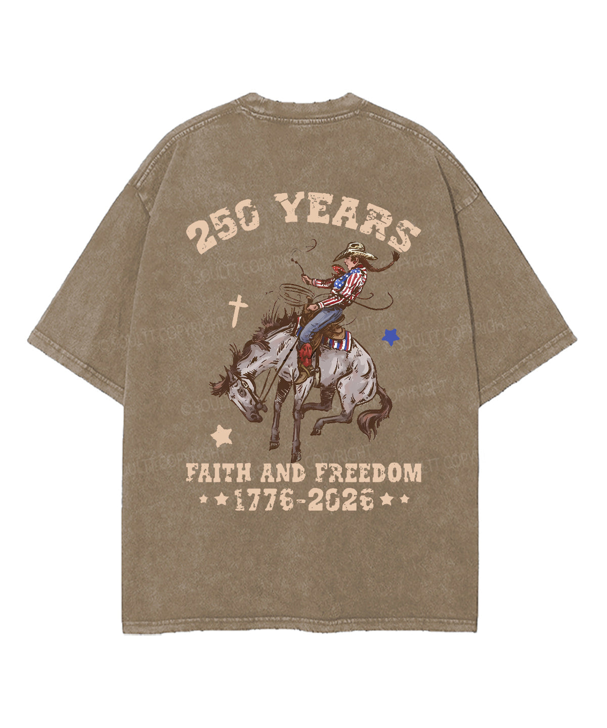 250 Years America Anniversary Double Sided Unisex Washed Christian T-shirt