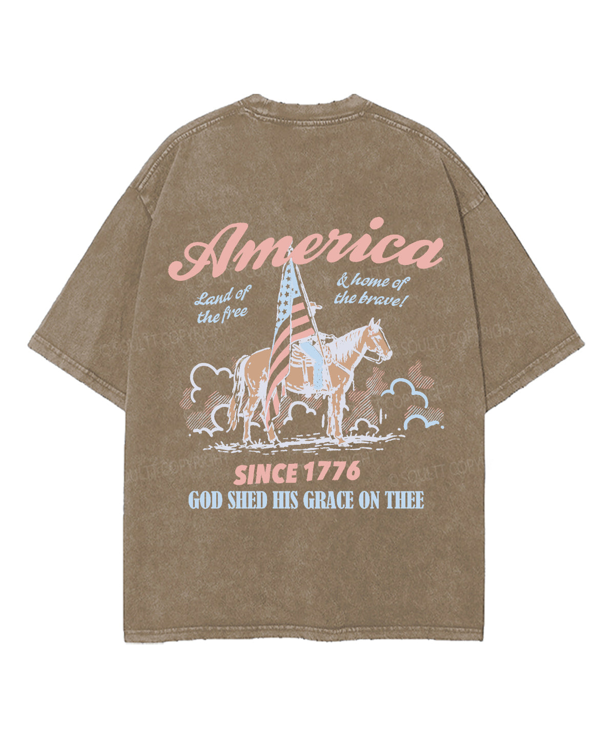 God Shed His Grace On Thee Double Sided Unisex Washed Christian T-shirt