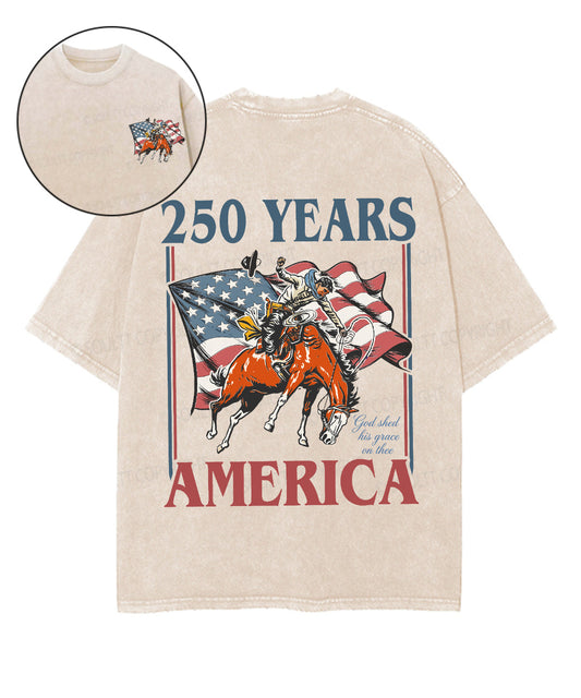 250 Years America Anniversary Double Sided Unisex Washed Christian T-shirt