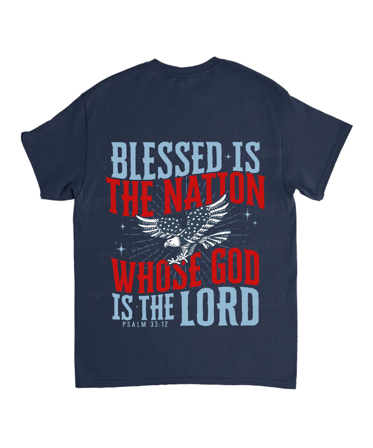 Blessed Is The Nation Whose God Is The Lord Double Sided Unisex Cotton Christian T-Shirt