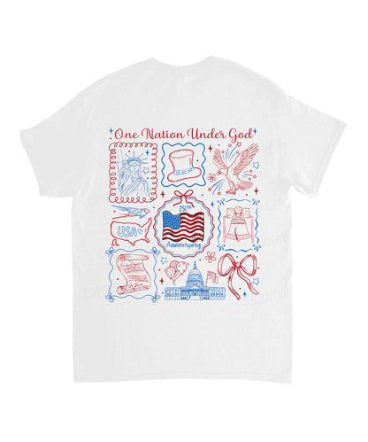 One Nation Under God Double Sided Unisex Cotton Christian T-Shirt