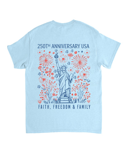 250 Years America Anniversary Double Sided Unisex Cotton Christian T-Shirt