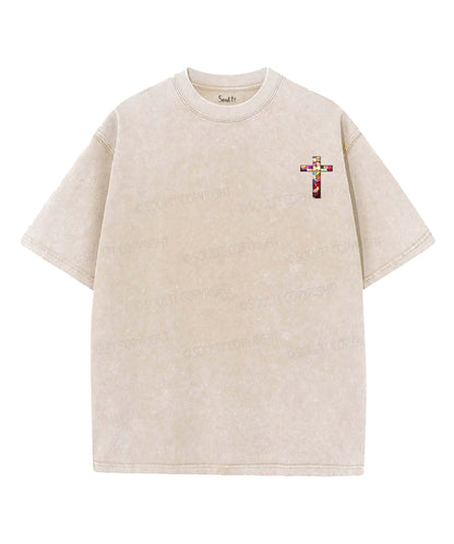 When My Heart Is Faint And Overwhelmed, Lead Me To The Mighty Double Sided Unisex Washed Christian T-shirt