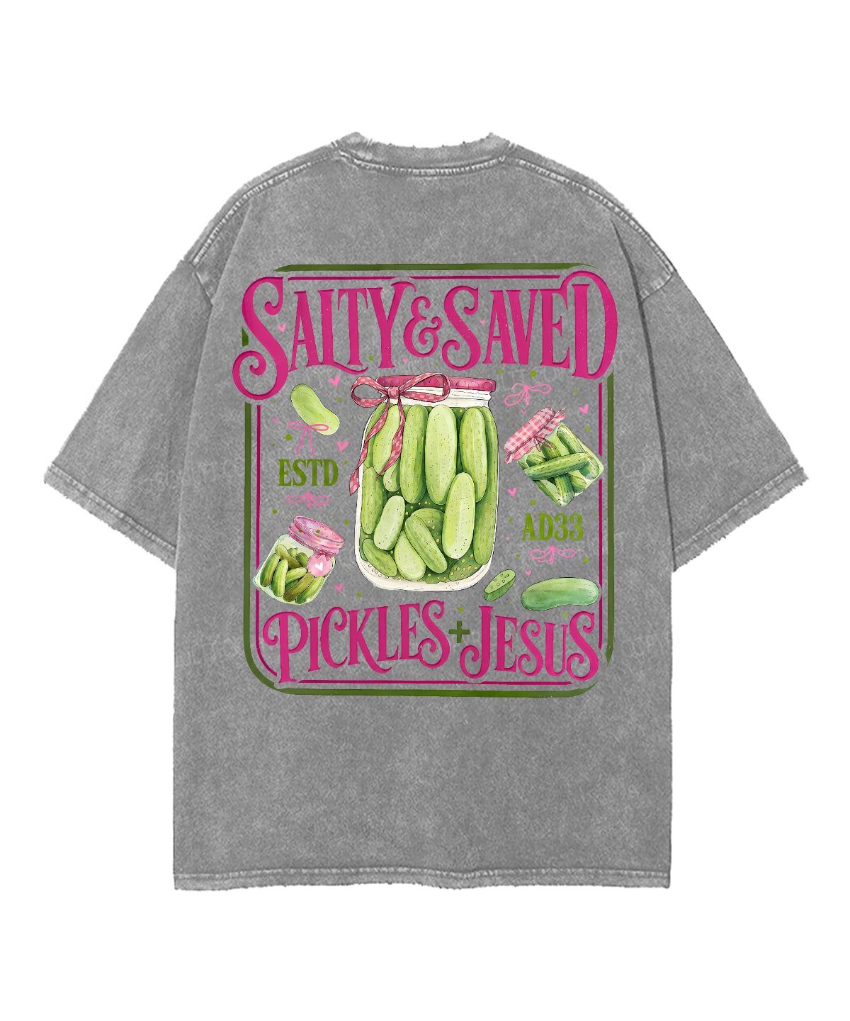 Salty & Saved Double Sided Unisex Washed Christian T-shirt