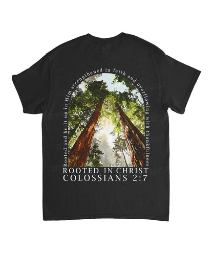 Rooted In Christ Double Sided Unisex Cotton Christian T-Shirt