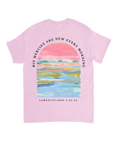 His Mercies Are New Every Morning Double Sided Unisex Cotton Christian T-Shirt