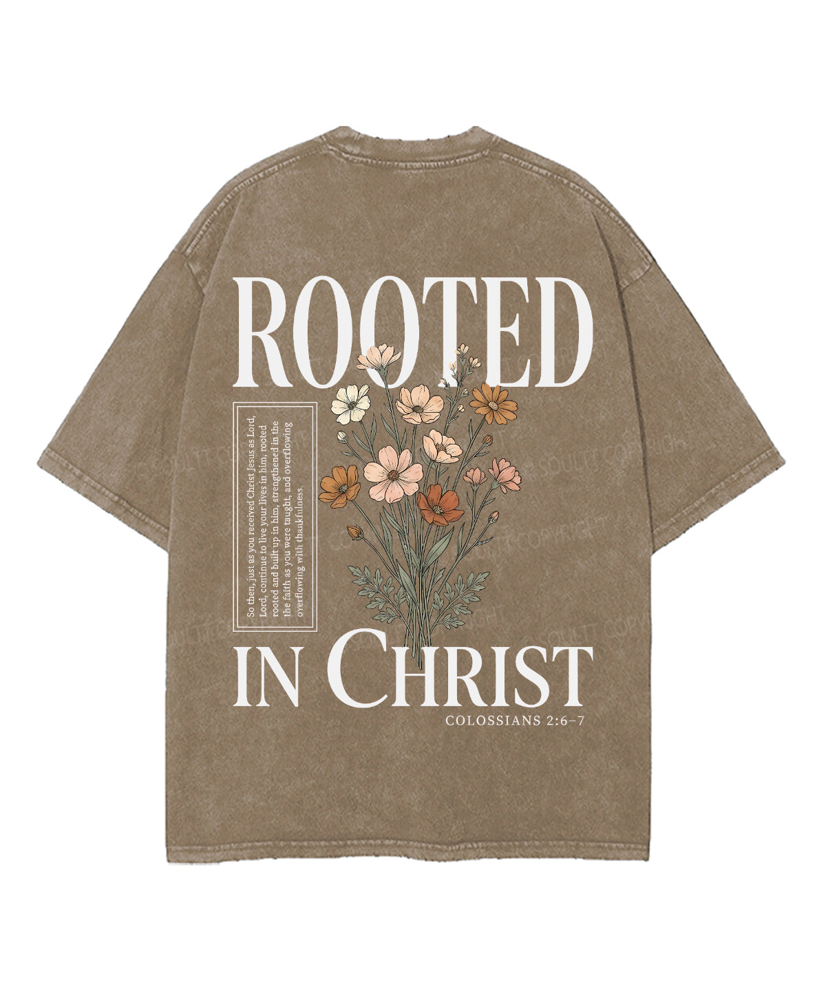 Rooted In Christ Double Sided Unisex Washed Christian T-shirt