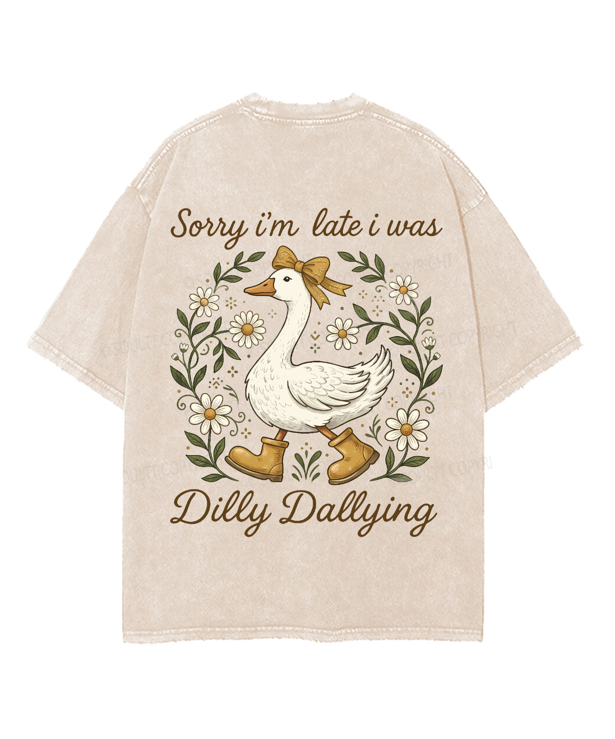 Sorry I’m Late, His Timing Not Mine Double Sided Unisex Washed Christian T-shirt