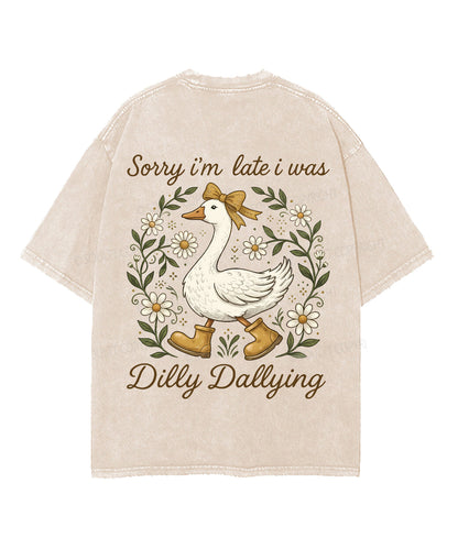 Sorry I’m Late, His Timing Not Mine Double Sided Unisex Washed Christian T-shirt