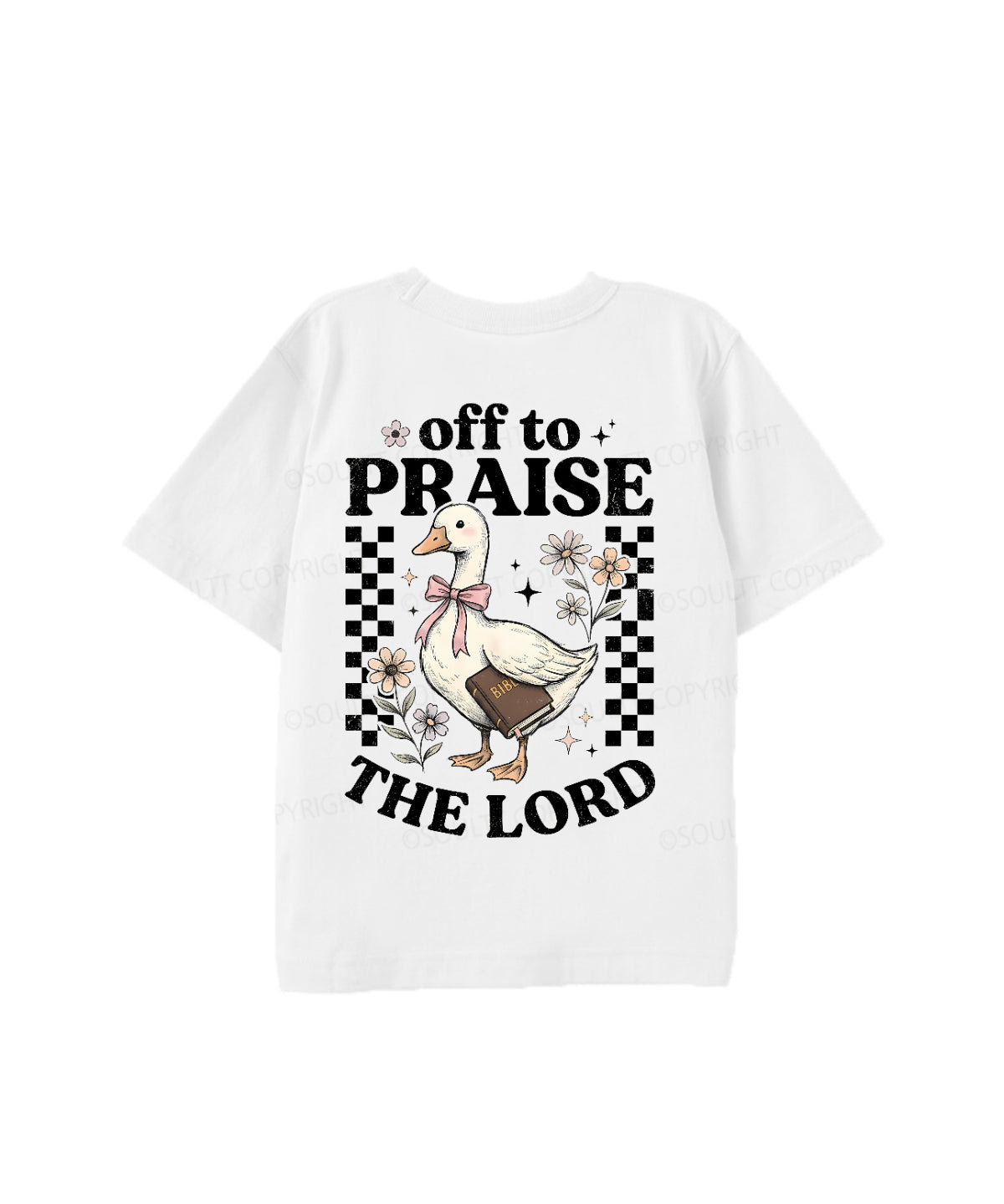 Kids Off To Praise The Lord Double Sided Cotton Christian T-shirt
