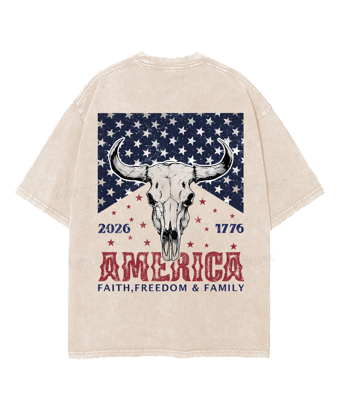 250 Years America Anniversary Double Sided Unisex Washed Christian T-shirt
