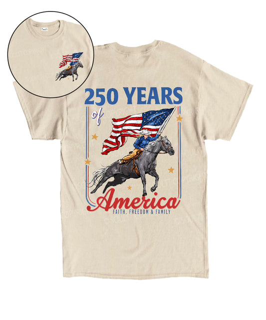 250 Years America Anniversary Double Sided Unisex Cotton Christian T-Shirt