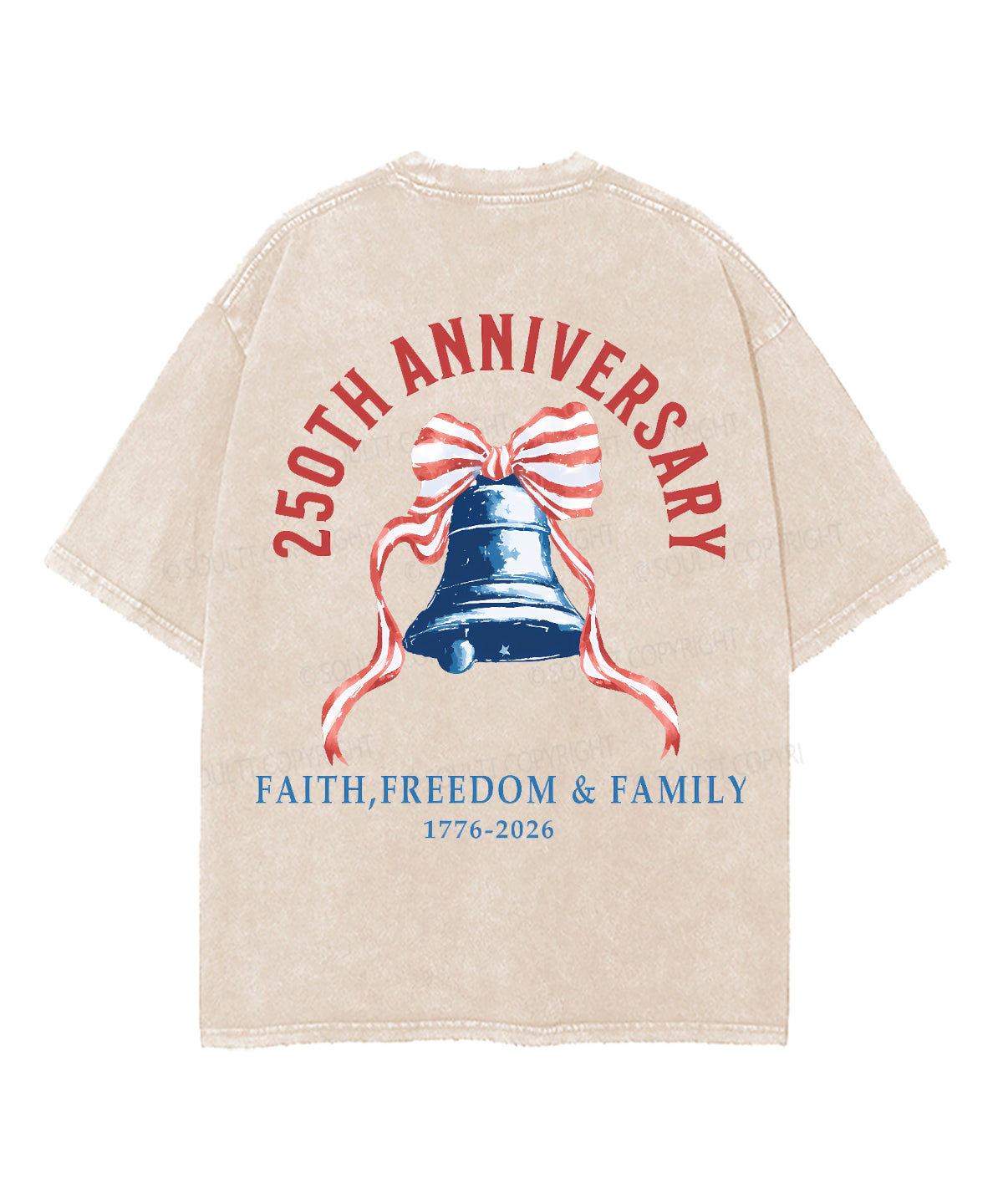 250 Years America Anniversary Double Sided Unisex Washed Christian T-shirt