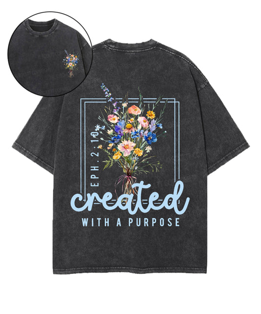 Created For Such A Time Double Sided Unisex Washed Christian T-shirt