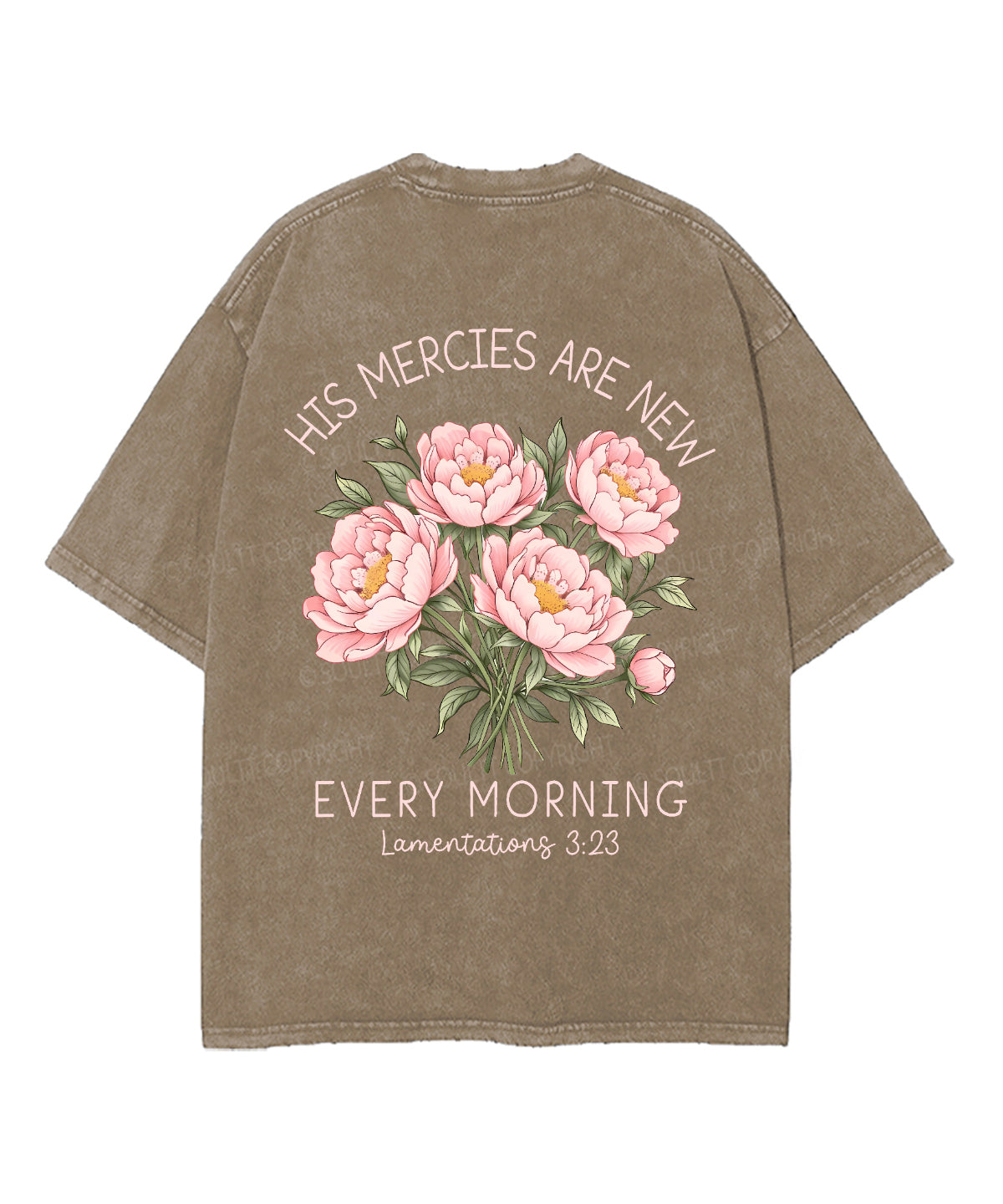 His Mercies Are New Every Morning Double Sided Unisex Washed Christian T-shirt