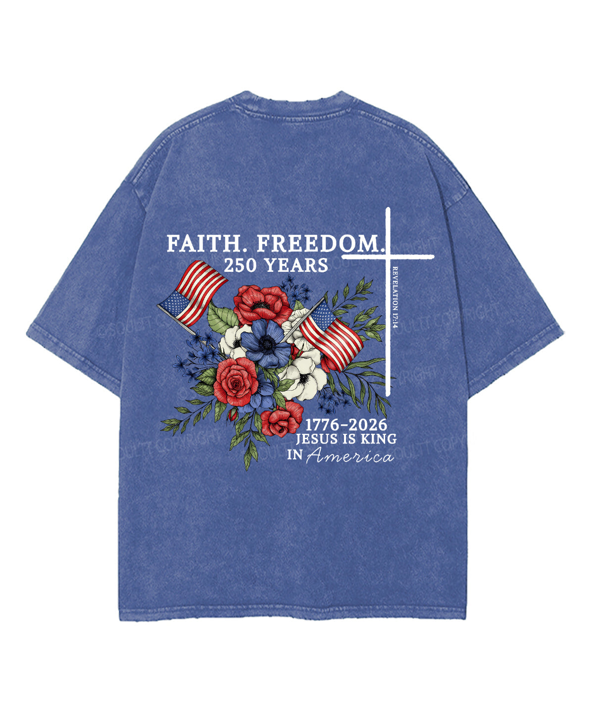 Faith • Freedom Double Sided Unisex Washed Christian T-shirt