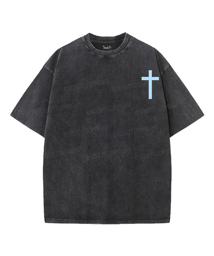 Loves Jesus And America Double Sided Unisex Washed Christian T-shirt