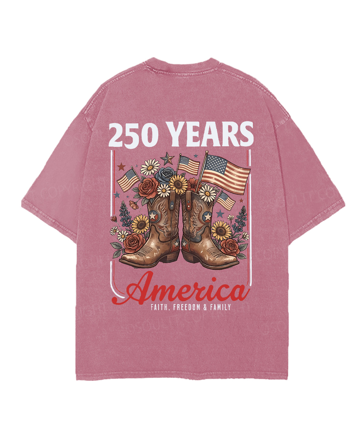 250 Years America Anniversary Double Sided Unisex Christian Washed T-Shirt & Shorts