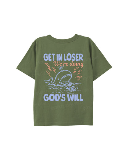 Kids We're Doing God's Will Double Sided Cotton Christian T-shirt
