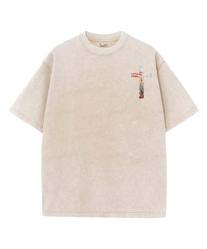 Christ Has Set Us Free Double Sided Unisex Washed Christian T-shirt