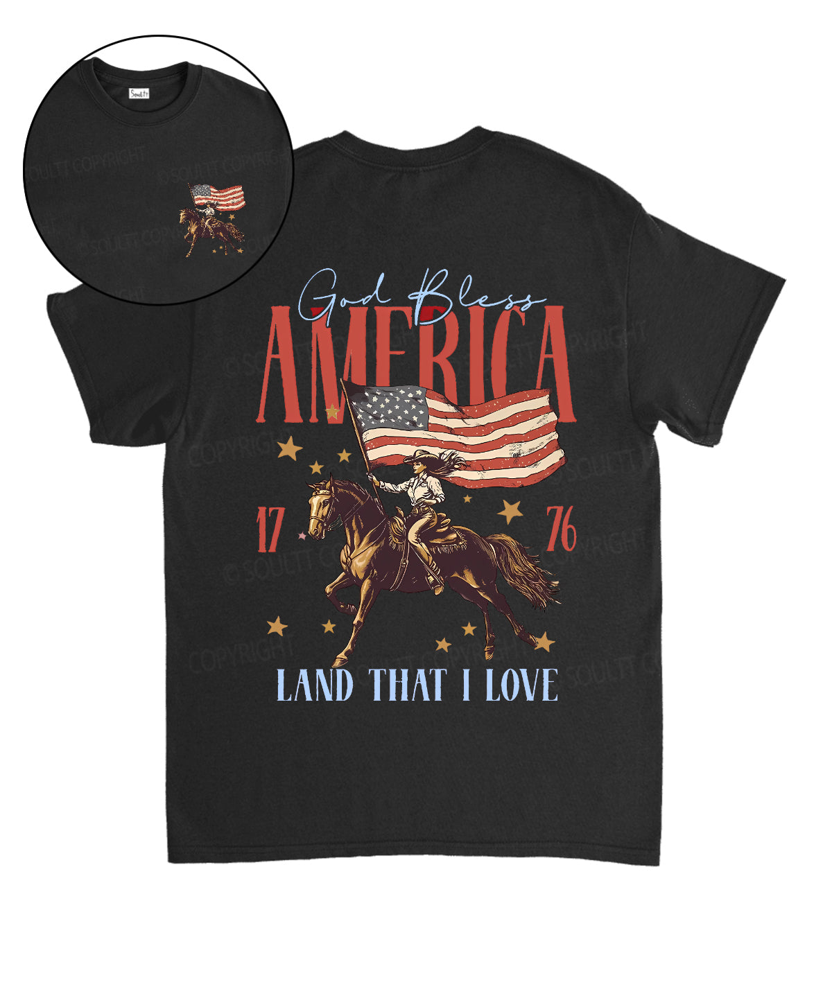 God Bless America Double Sided Unisex Cotton Christian T-Shirt