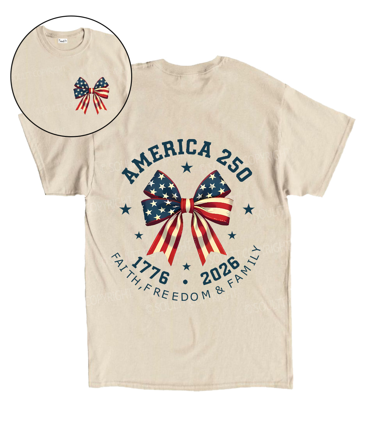 250 Years America Anniversary Double Sided Unisex Cotton Christian T-Shirt