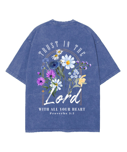Trust In The Lord Double Sided Unisex Washed Christian T-shirt