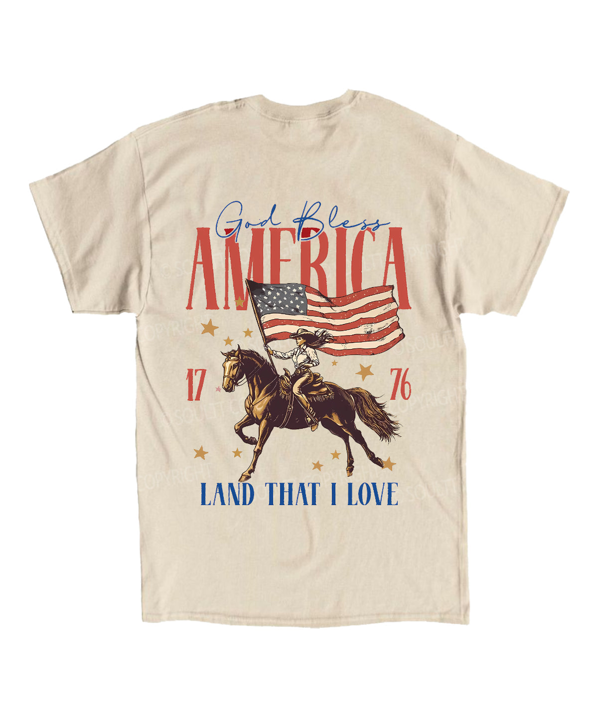 God Bless America Double Sided Unisex Cotton Christian T-Shirt
