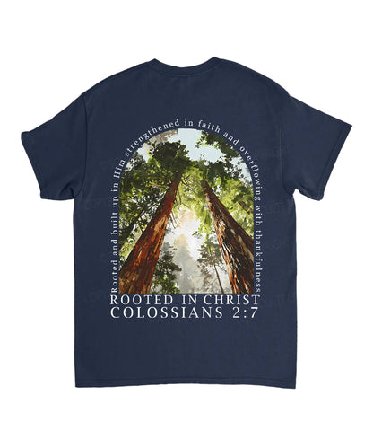 Rooted In Christ Double Sided Unisex Cotton Christian T-Shirt