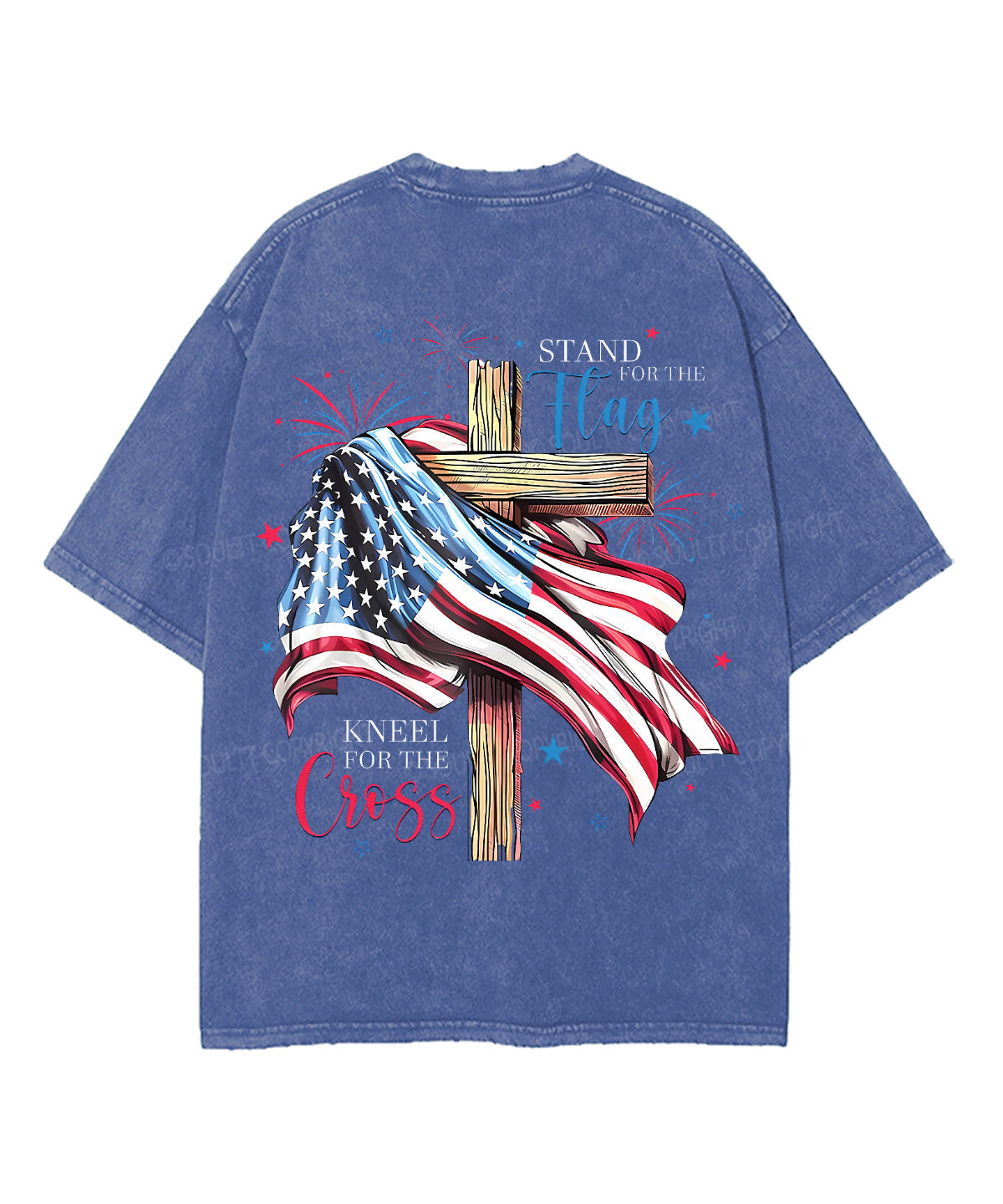 Stand For The Flag Double Sided Unisex Washed Christian T-shirt