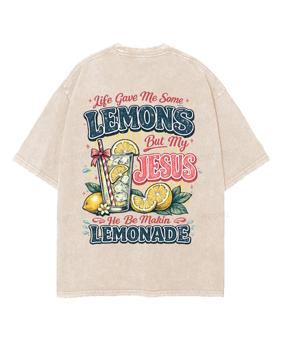 Life Gave Me Some Lemons Double Sided Unisex Washed Christian T-shirt