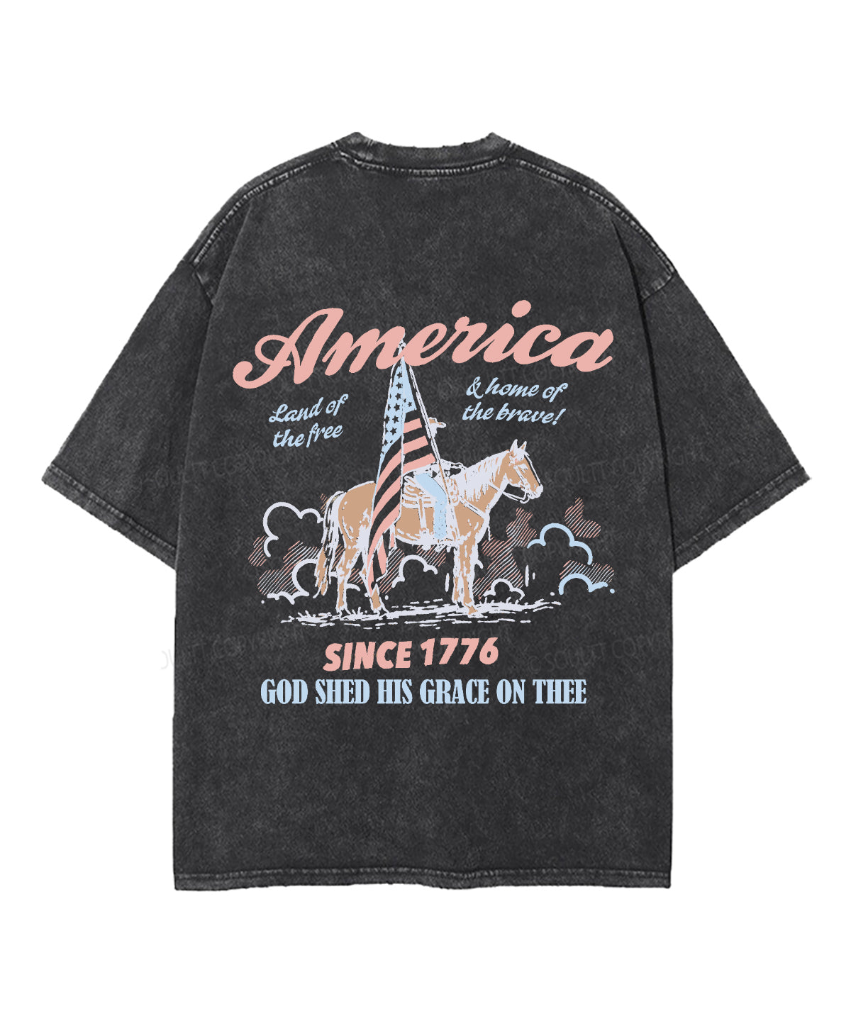 God Shed His Grace On Thee Double Sided Unisex Washed Christian T-shirt