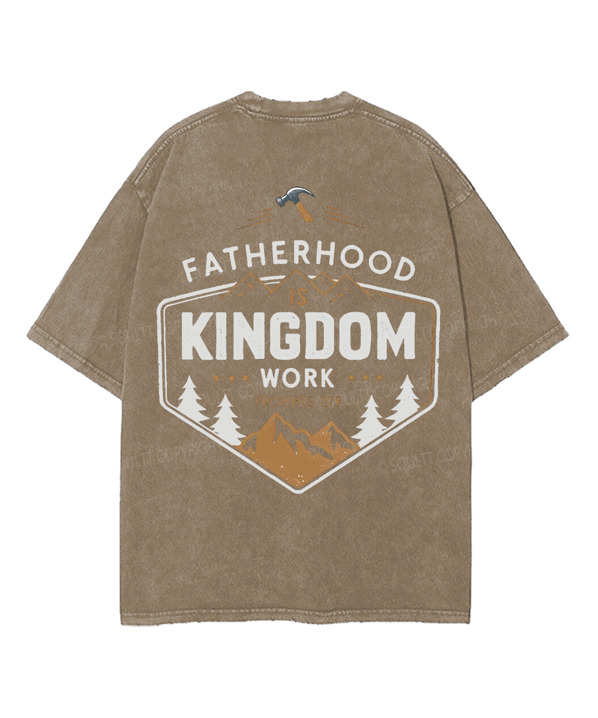 Fatherhood Is Kingdom Work Double Sided Double Sided Unisex Washed Christian T-shirt