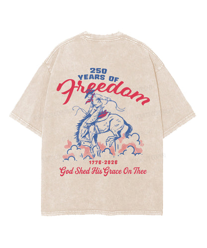 250 Years America Anniversary Double Sided Unisex Washed Christian T-shirt