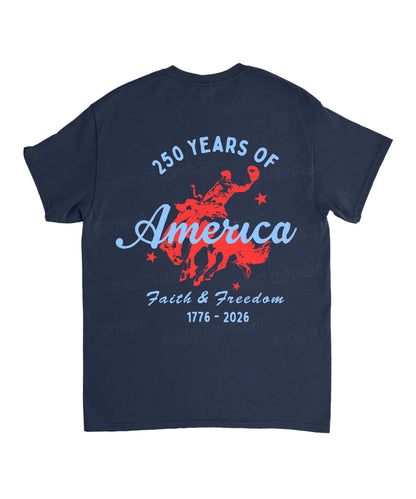 250 Years America Anniversary Double Sided Unisex Cotton Christian T-Shirt