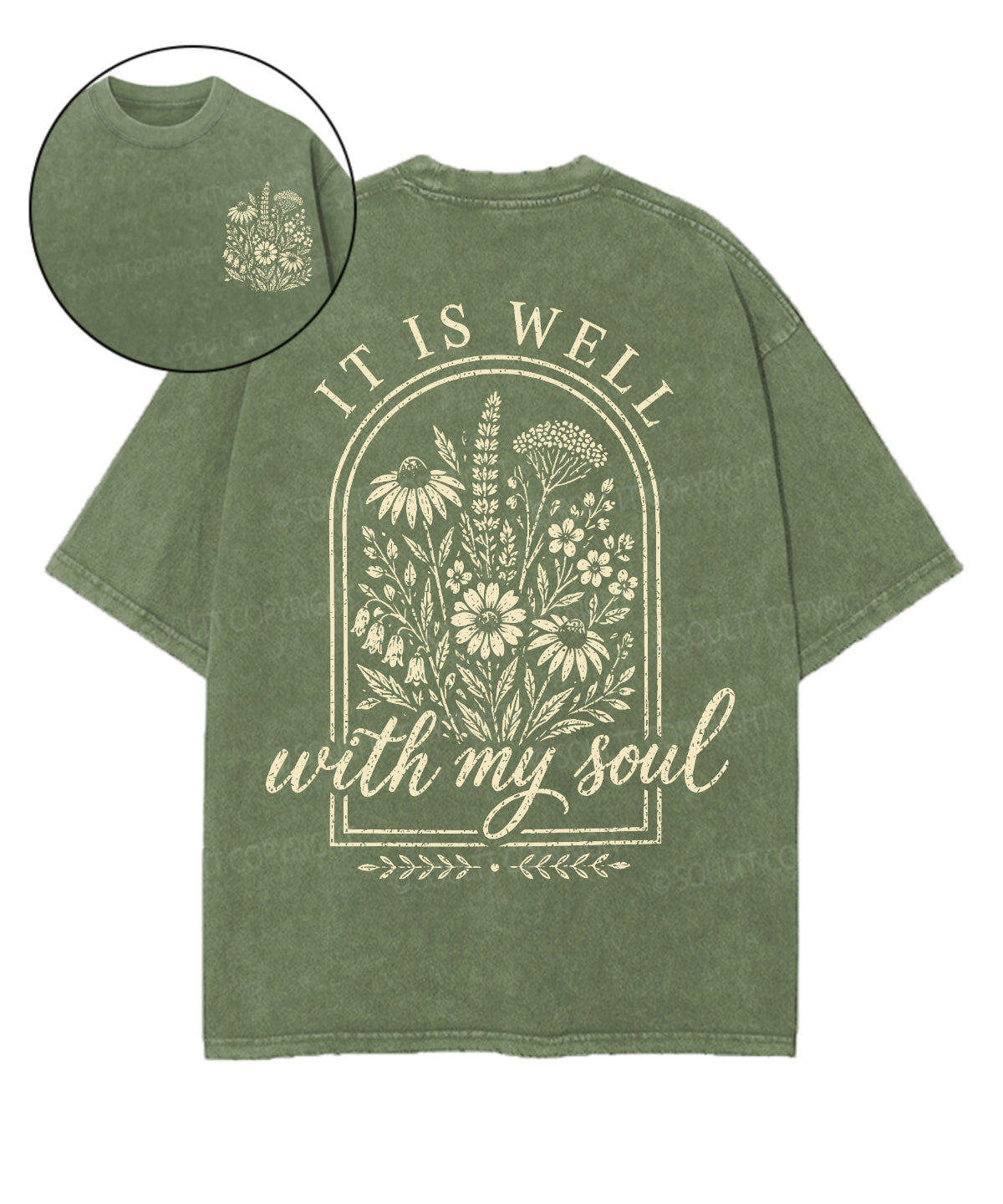 It Is Well With My Soul Double Sided Unisex Washed Christian T-shirt