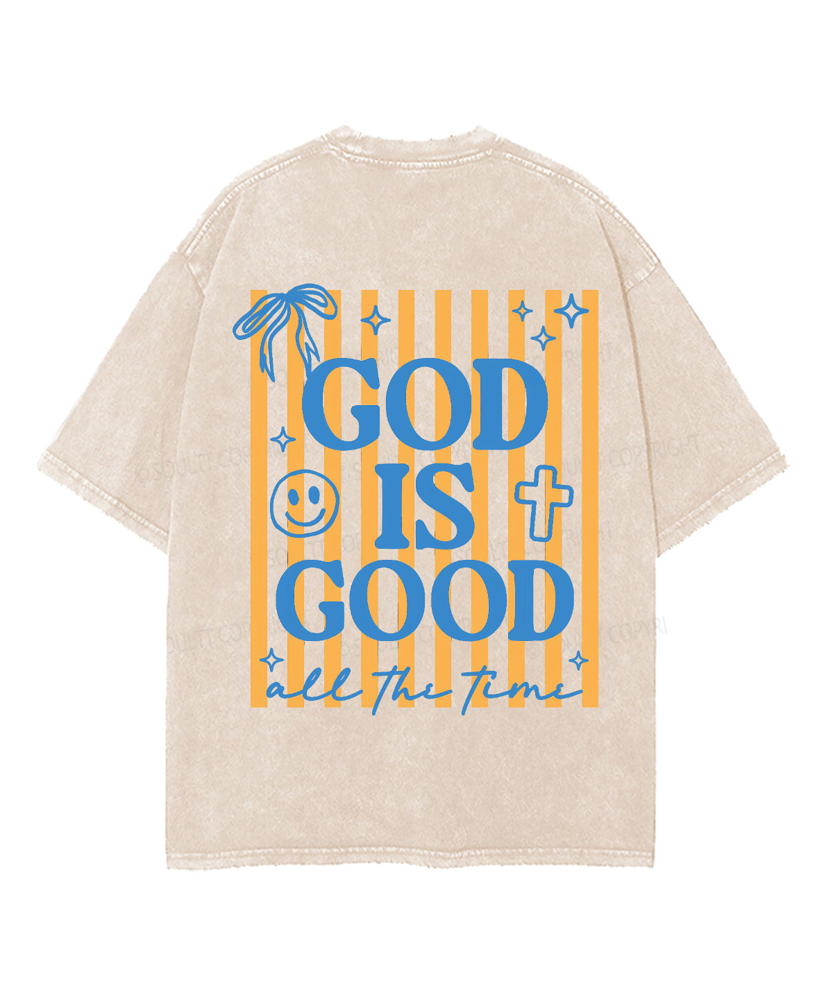 God Is Good All The Time Double Sided Unisex Washed Christian T-shirt