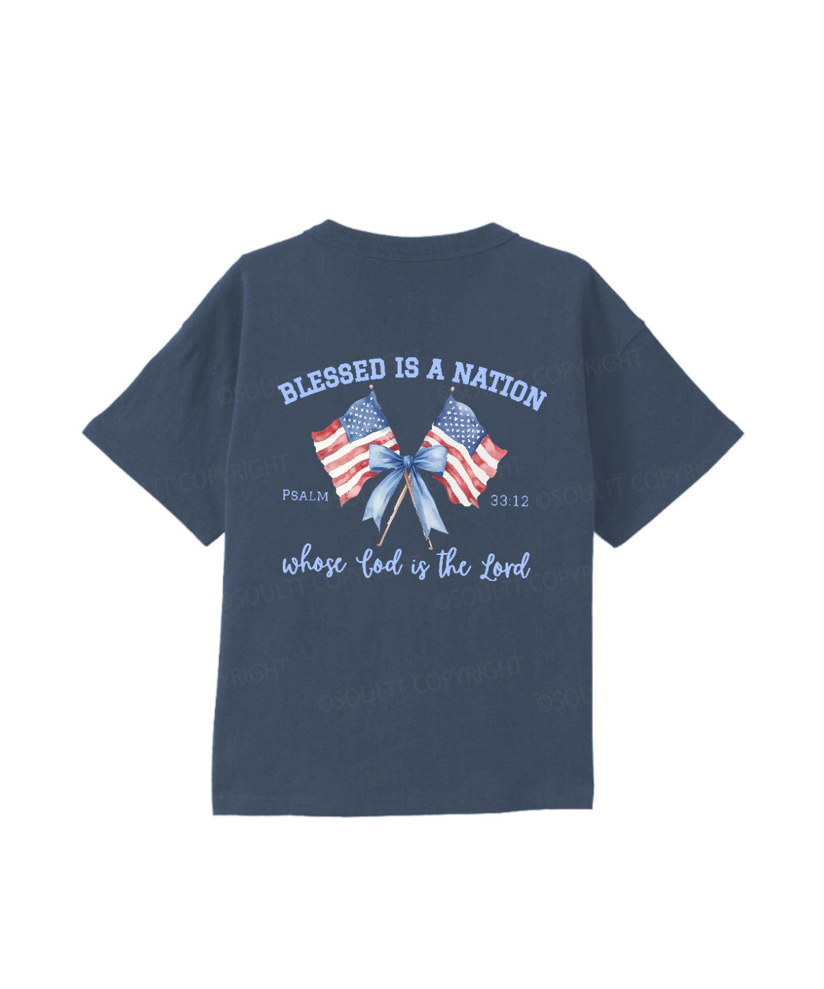 Kids Blessed Is A Nation Whose god Is The Lord Cotton Christian T-shirt