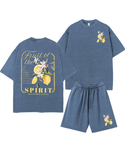 Fruit Of The Spirit Double Sided Unisex Christian Washed T-Shirt & Shorts