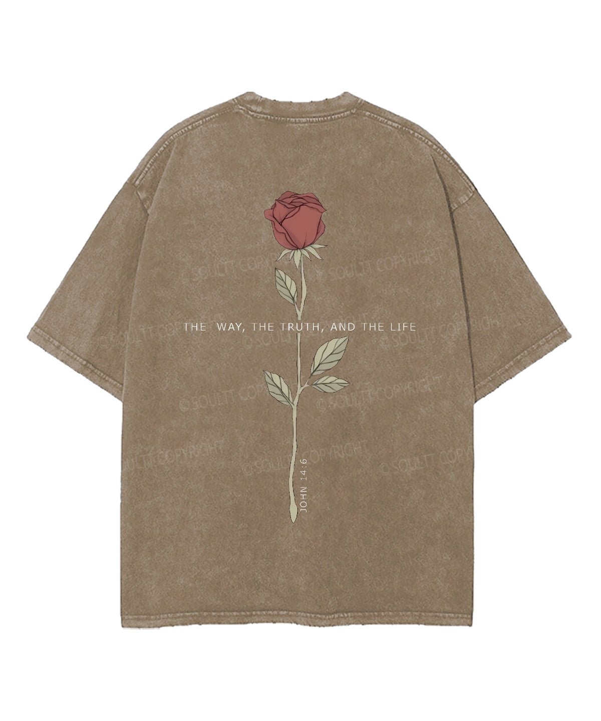 The Way , The Truth, And The Life Double Sided Unisex Washed Christian T-shirt
