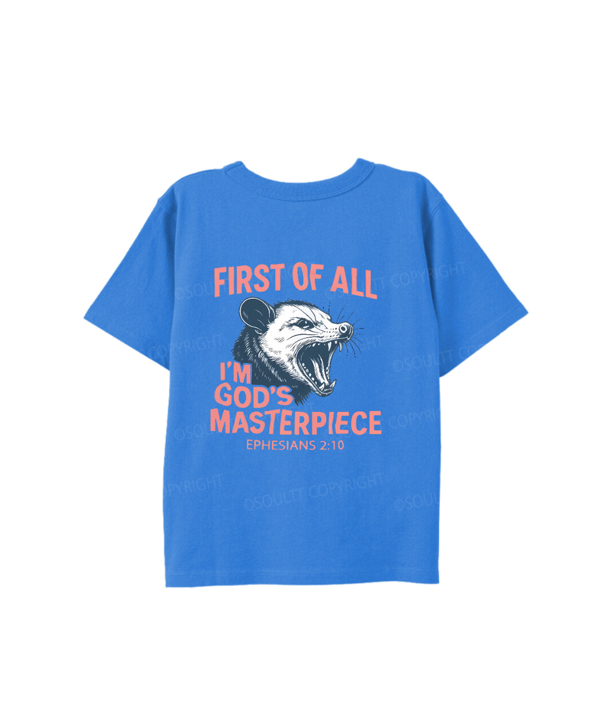 Kids First Of All I'm God's Masterpiece Double Sided Cotton Christian T-shirt