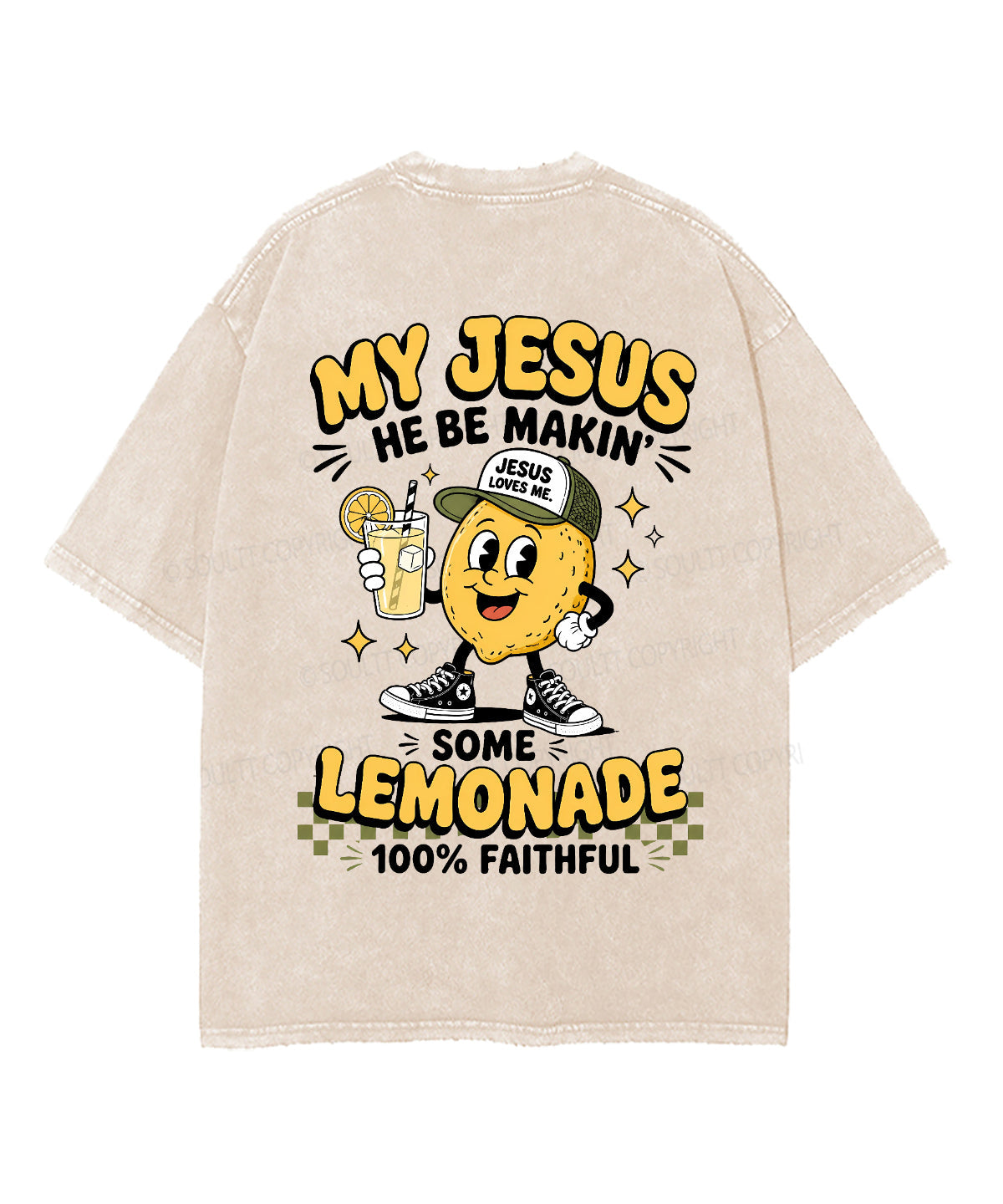 My Jesus Lemonade Double Sided Unisex Washed Christian T-shirt
