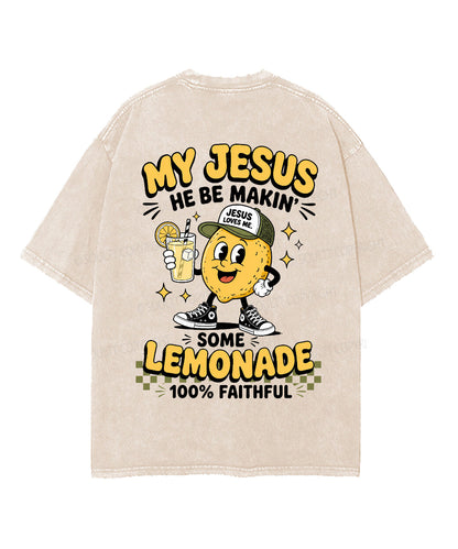 My Jesus Lemonade Double Sided Unisex Washed Christian T-shirt