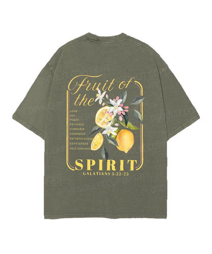Fruit Of The Spirit Double Sided Unisex Christian Washed T-Shirt & Shorts