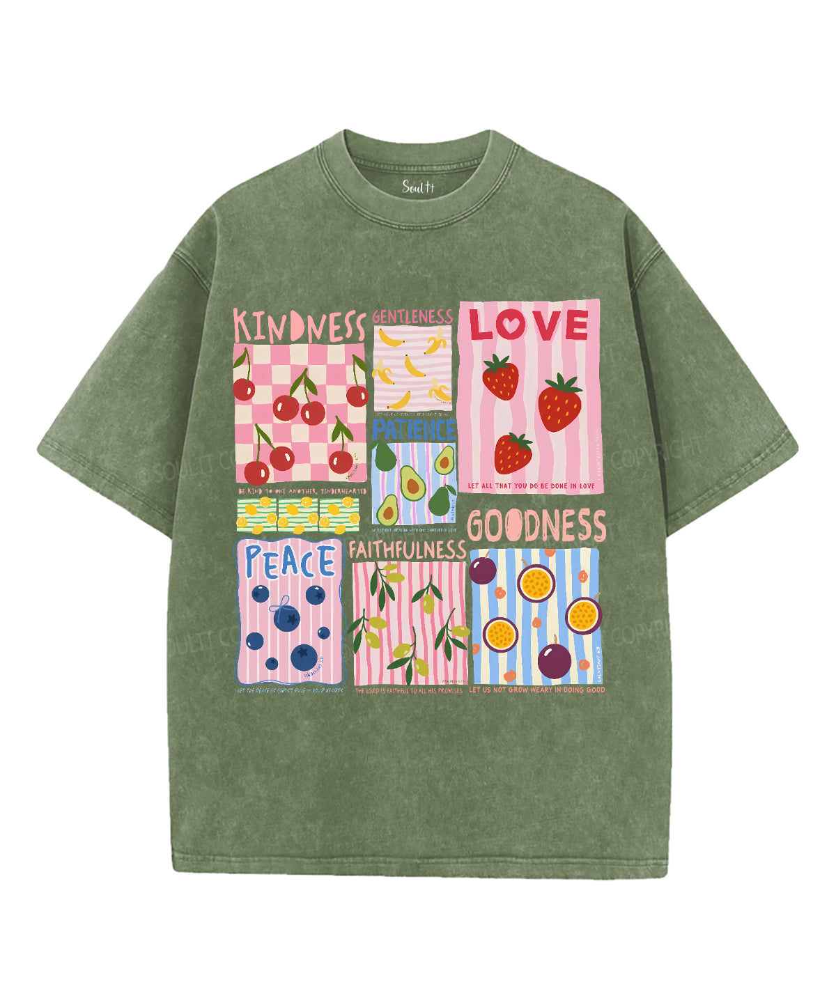 Fruit Of The Spirit Unisex Washed Christian T-shirt