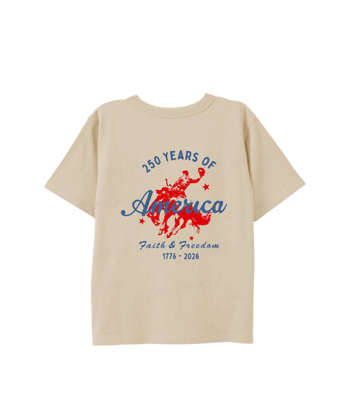 Kids 250 Years America Anniversary Double Sided Cotton Christian T-shirt