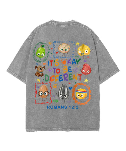 It's Ok To Be Different Double Sided Unisex Washed Christian T-shirt