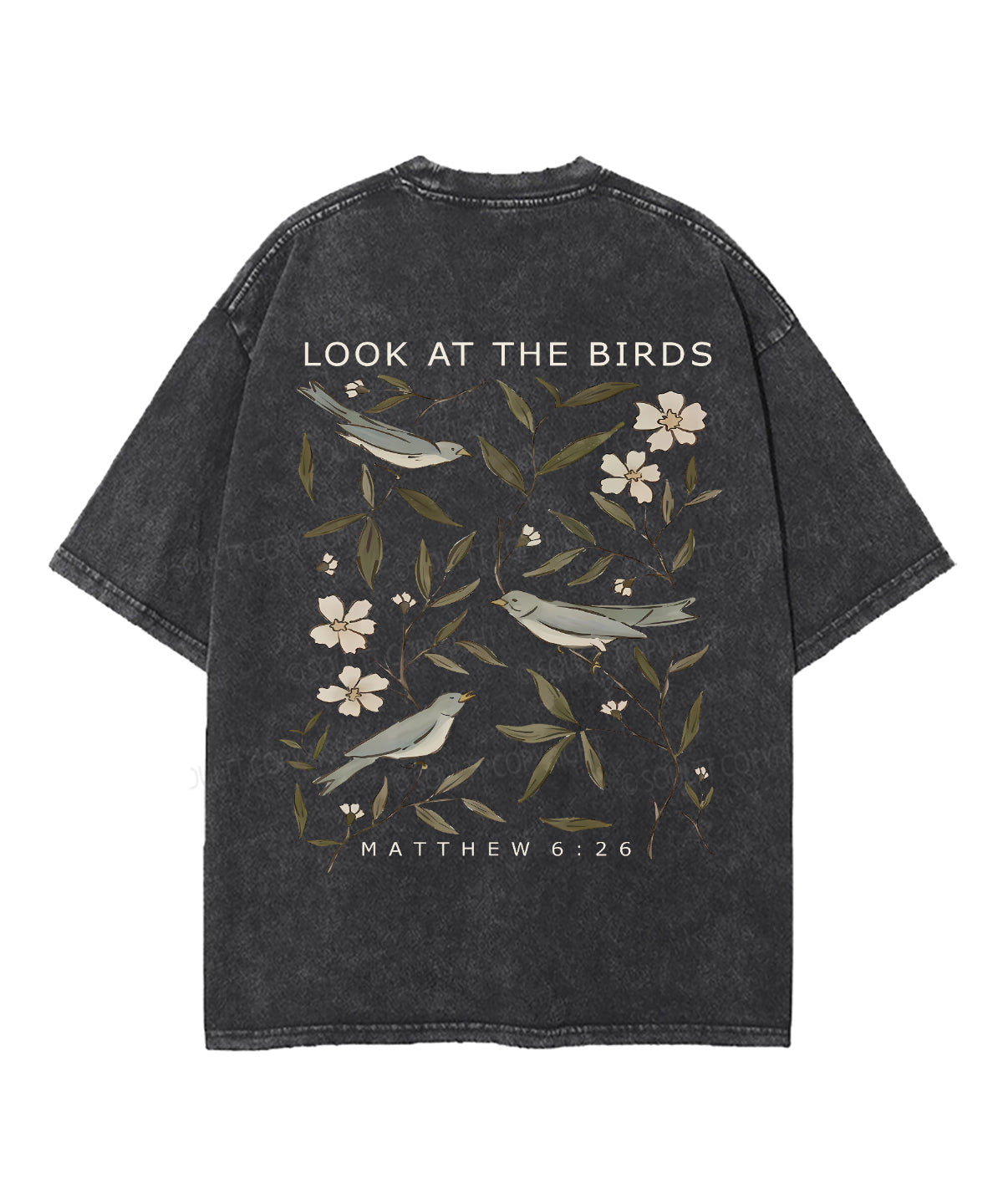 Look At The Birds Double Sided Unisex Washed Christian T-shirt