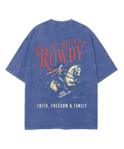 250 Years America Anniversary Double Sided Unisex Washed Christian T-shirt