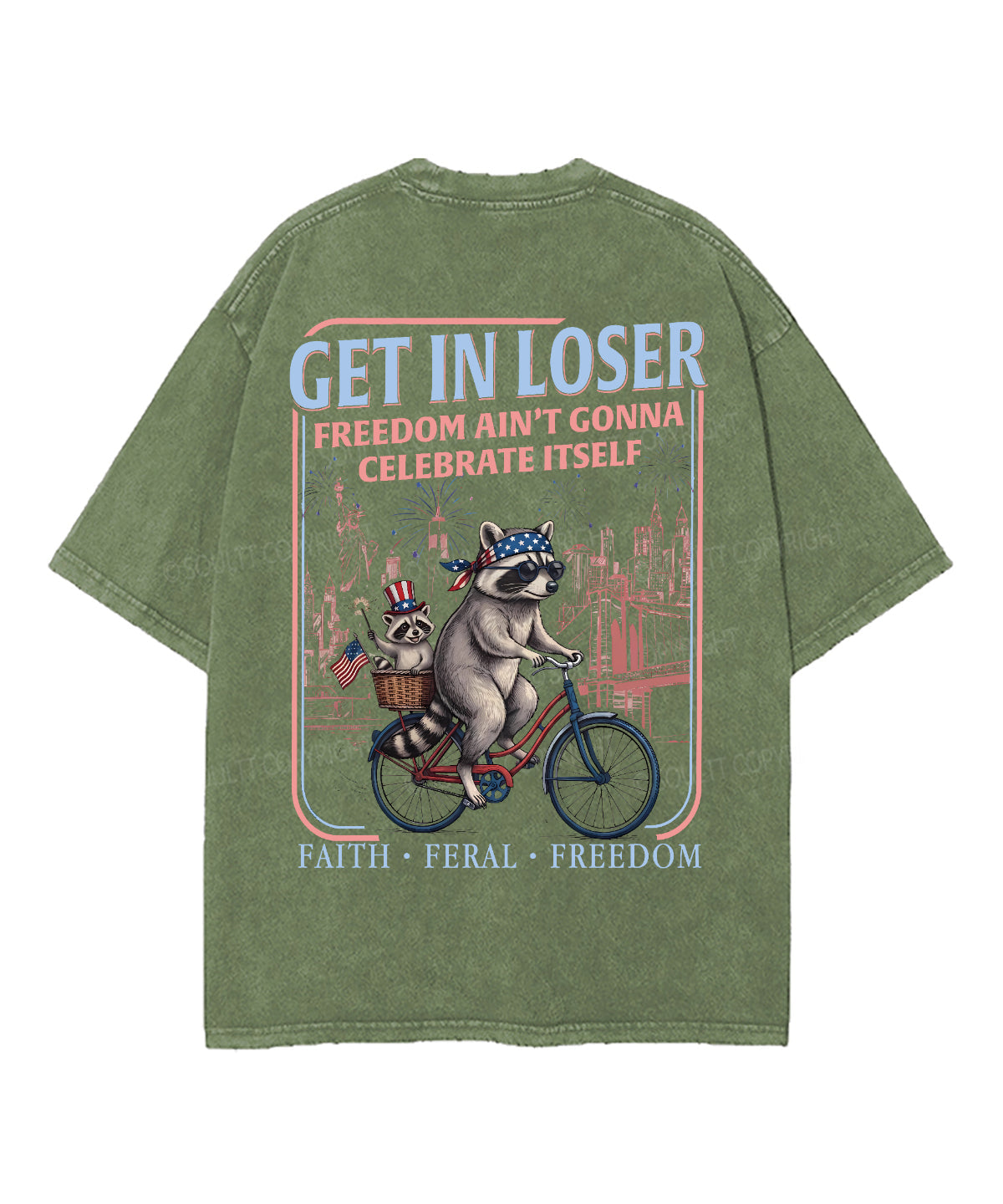 Freedom Ain't Gonna Celebtat Itself Double Sided Unisex Washed Christian T-shirt